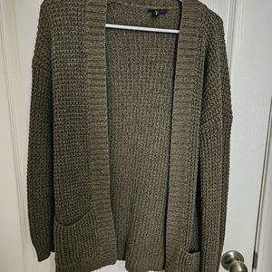 Express Knit Green Cardigan Sweater